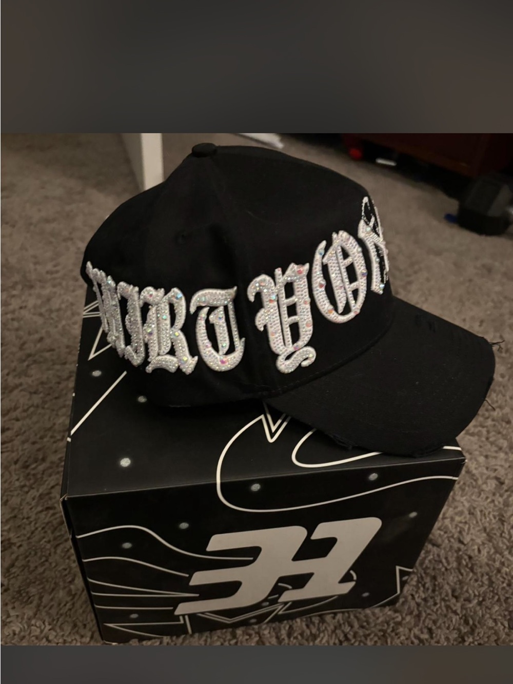 thirty-one Black Baseball Cap with Rhinestone Script - Picture 2 of 2